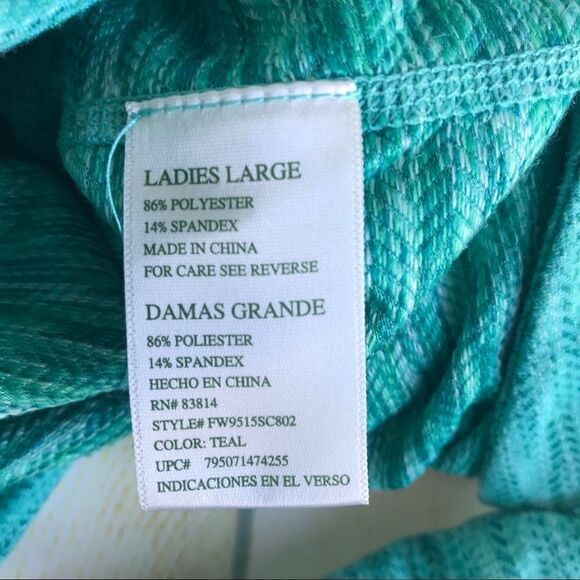 Tangerine Green Space Dye Zip Activewear Jacket L - Picture 7 of 8